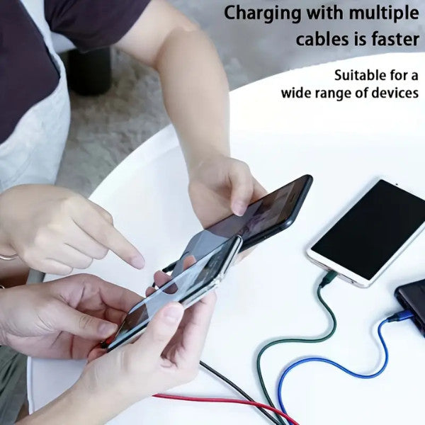 4 in 1 Multi USB Charger Fast Charging Cable Lead For Android, iOS